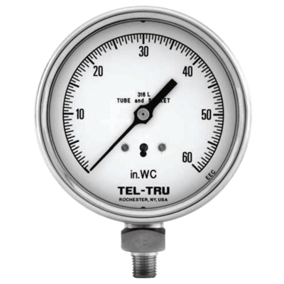 Tel-Tru 1.5% Low Pressure Gauge, Model 37